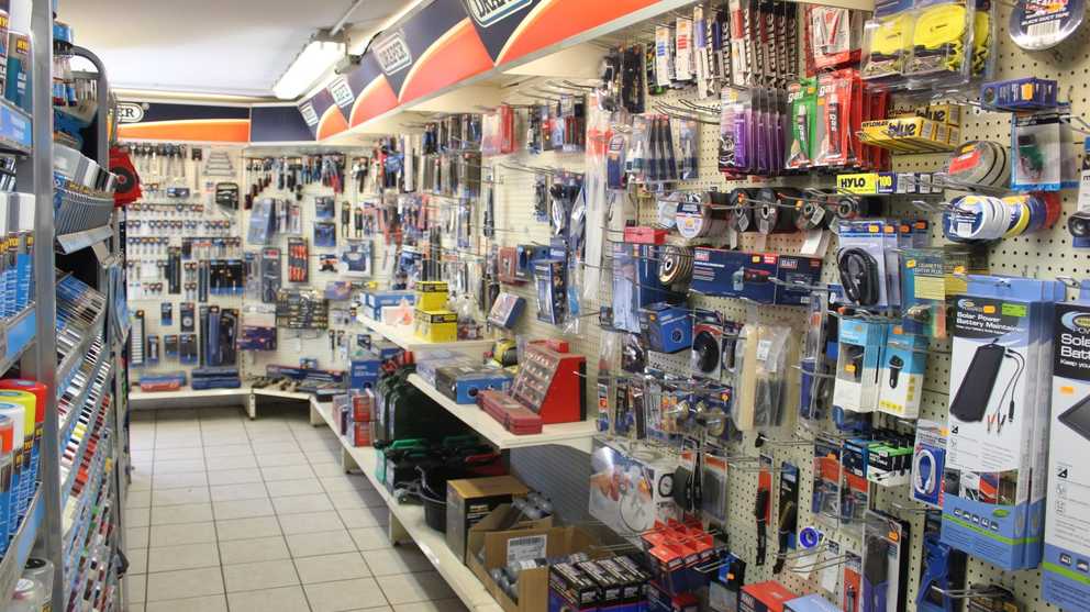 Wide shot of the shop floor, with shelves either side